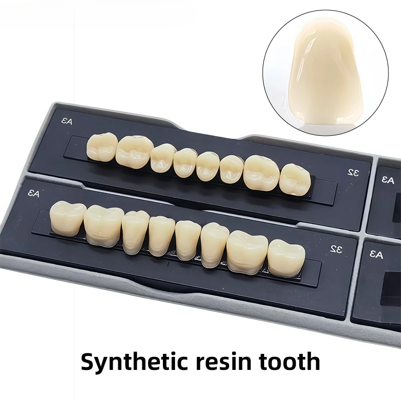 Fotografia 6: 1 Conjunto de Dentes de Resina Acrílica Odontológica Anteriores e Posteriores, Prótese Dentária Completa, Dente Falso Pré-formado em Acrílico, Modelo de Ensino, Dente Sintético Falso