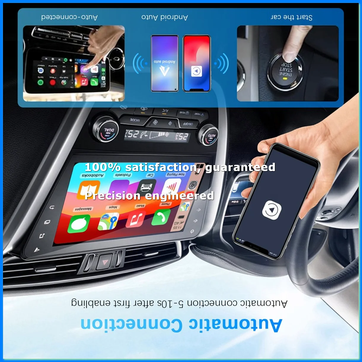 2 in 1 Wireless Carplay Android Auto Adapter WiFi BT Auto Connect USB Dongle for IPhone6 Android 11 Wired CarPlay-A07G