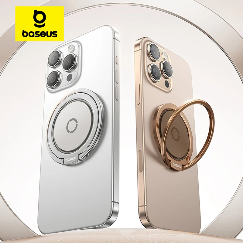 

【Born for MagSafe】Baseus Magnetic Dual Ring Phone Holder Support Wireless Charge for iPhone 16 15 Pro Max Ultra Thin Phone Stand