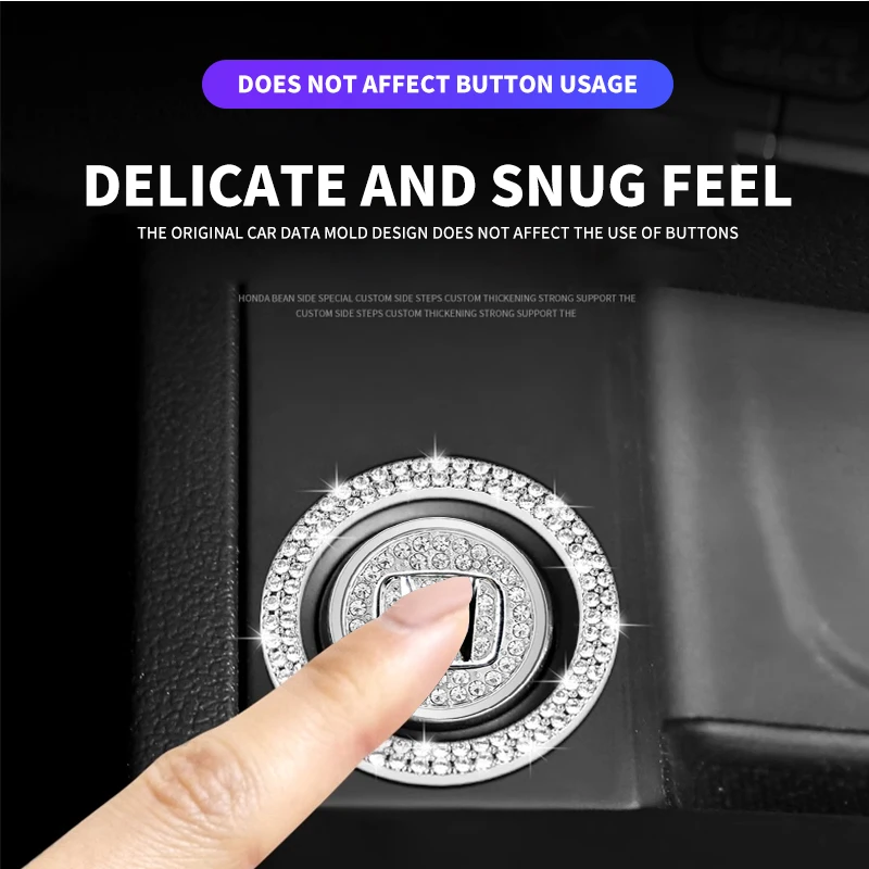 Car One-Click Engine Start Stop Switch Button Cover Rhinestone Sticker For Honda Civic Fit Jazz Accord CRV HRV City Odyssey