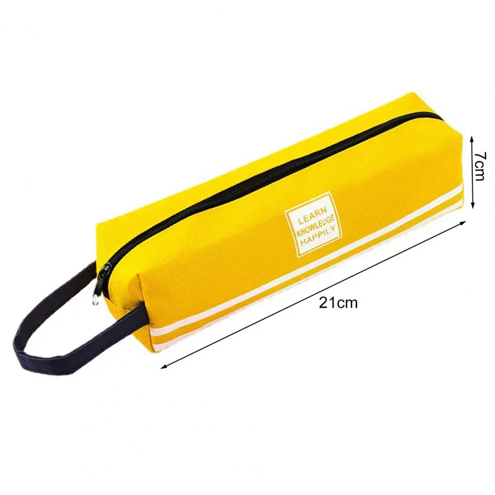Zipper Pencil Bag School Office Stationery Pouch Large Capacity Boys Girls Pencil Case Solid Color Pencil Pouch School Supplies