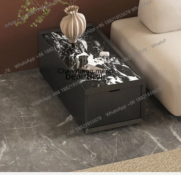 ss8350 Living room marble, small coffee table, sofa armrest cabinet, storage narrow cabinet