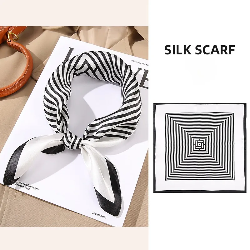 

Fashion Women Scarf Korean Style Square Silk Scarf 70cm Neck Wrap Shawl Retro Bag Strap Accessory