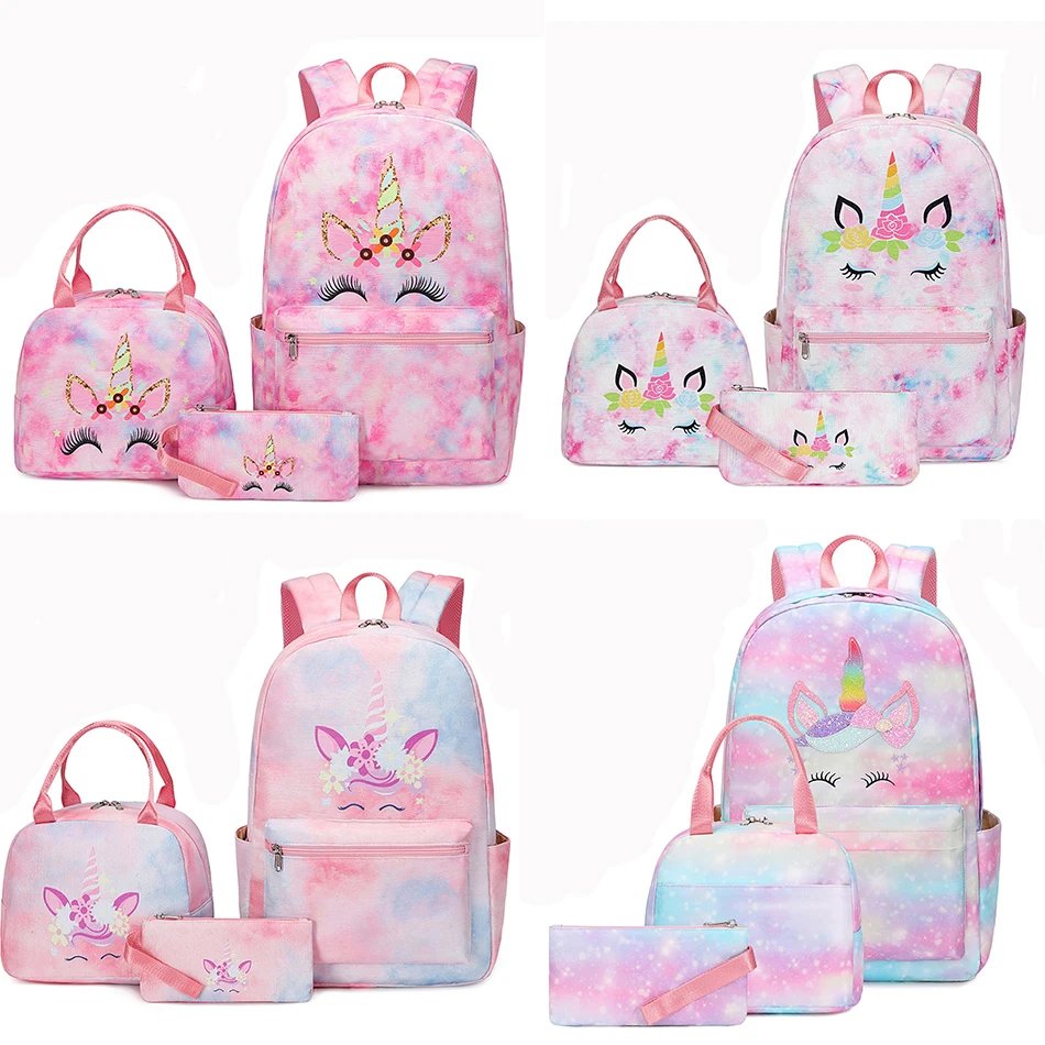 

Teen Girls Backpack Set Kids School Bookbag Lightweight Waterproof Polyester Big Capacity 15 inches Laptop Bag Girls School Bags