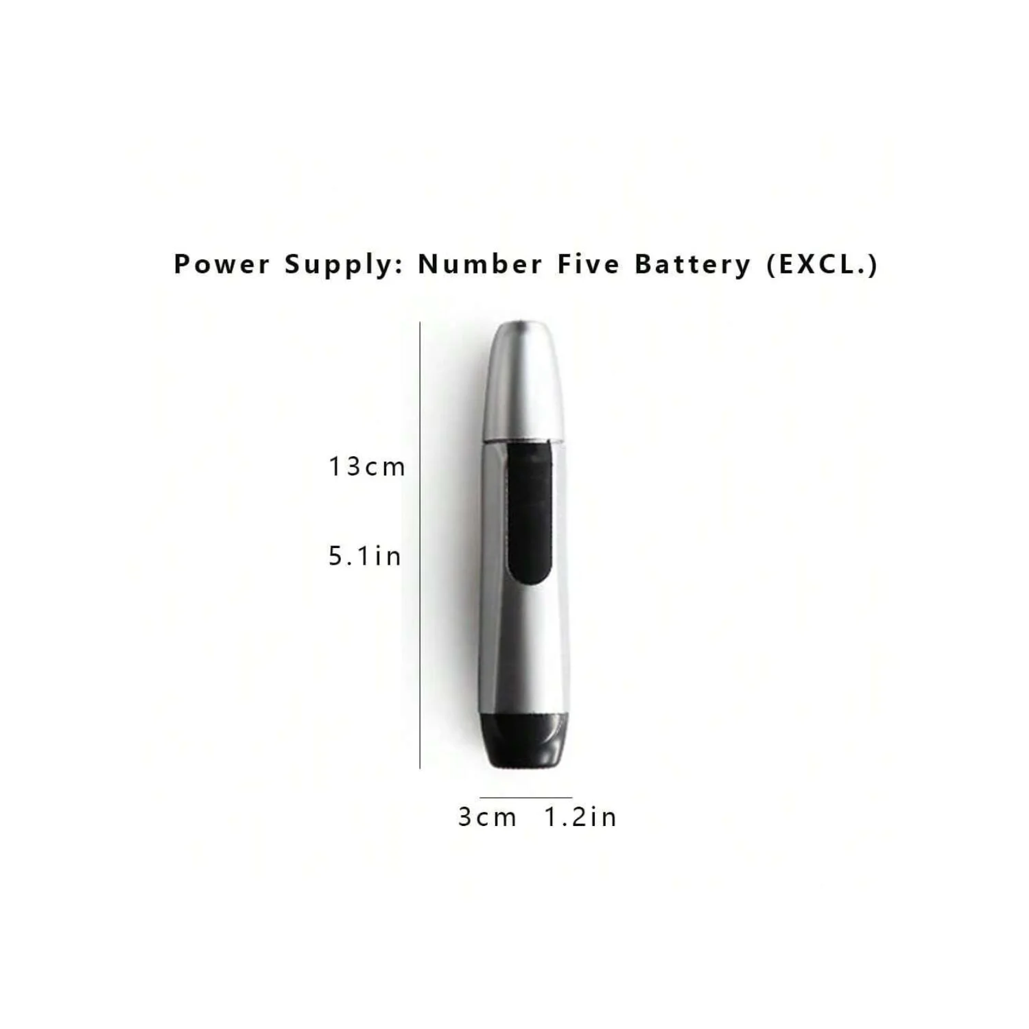 1pc 鼻毛トリマー サイズ 5 バッテリー用、男性用眉毛 & 鼻毛トリミング装置