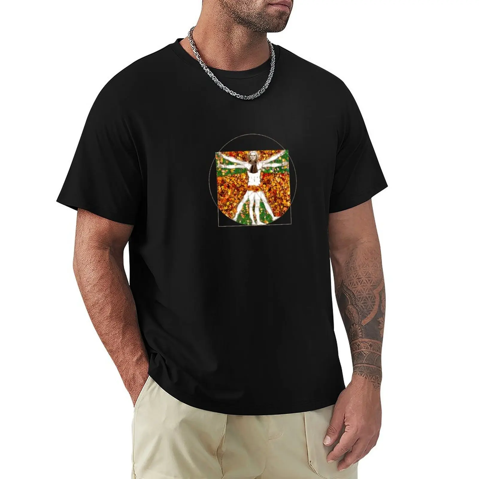 

Vitruvian man (leaf angel) T-Shirt Independence Day Short Sleeve T-Shirt