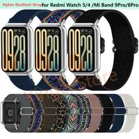 Resilien Nylon Loop Strap for Redmi Watch  5/ 4  Bracelet Replaceable Wristband for Xiaomi Mi Band 8 Pro 9 Pro Adjustable Wrist