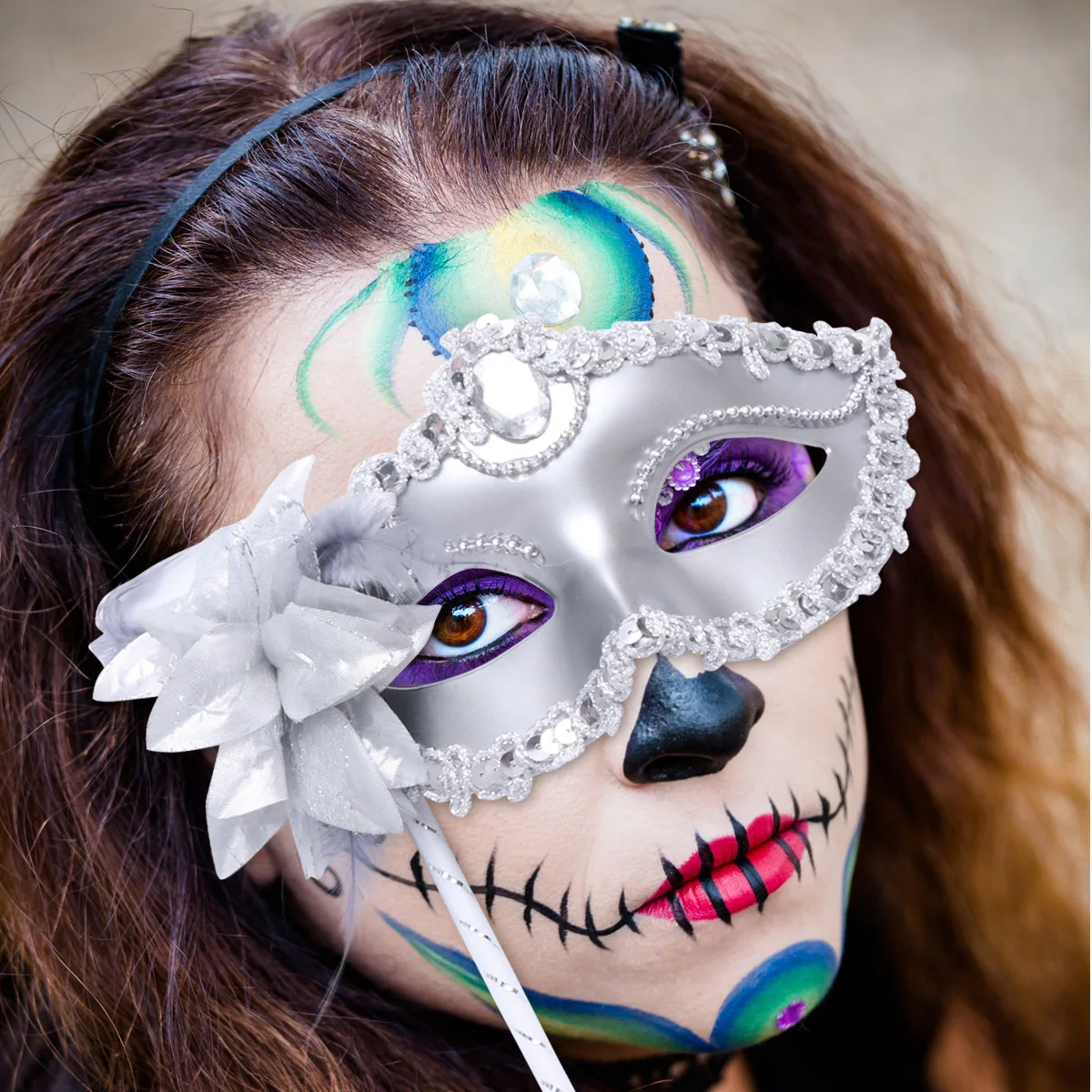 

3pcs Halloween Mask Crystal Masquerade Ball Venice Creative Costume Party Eye Mask Diamond Inlaid Accessories