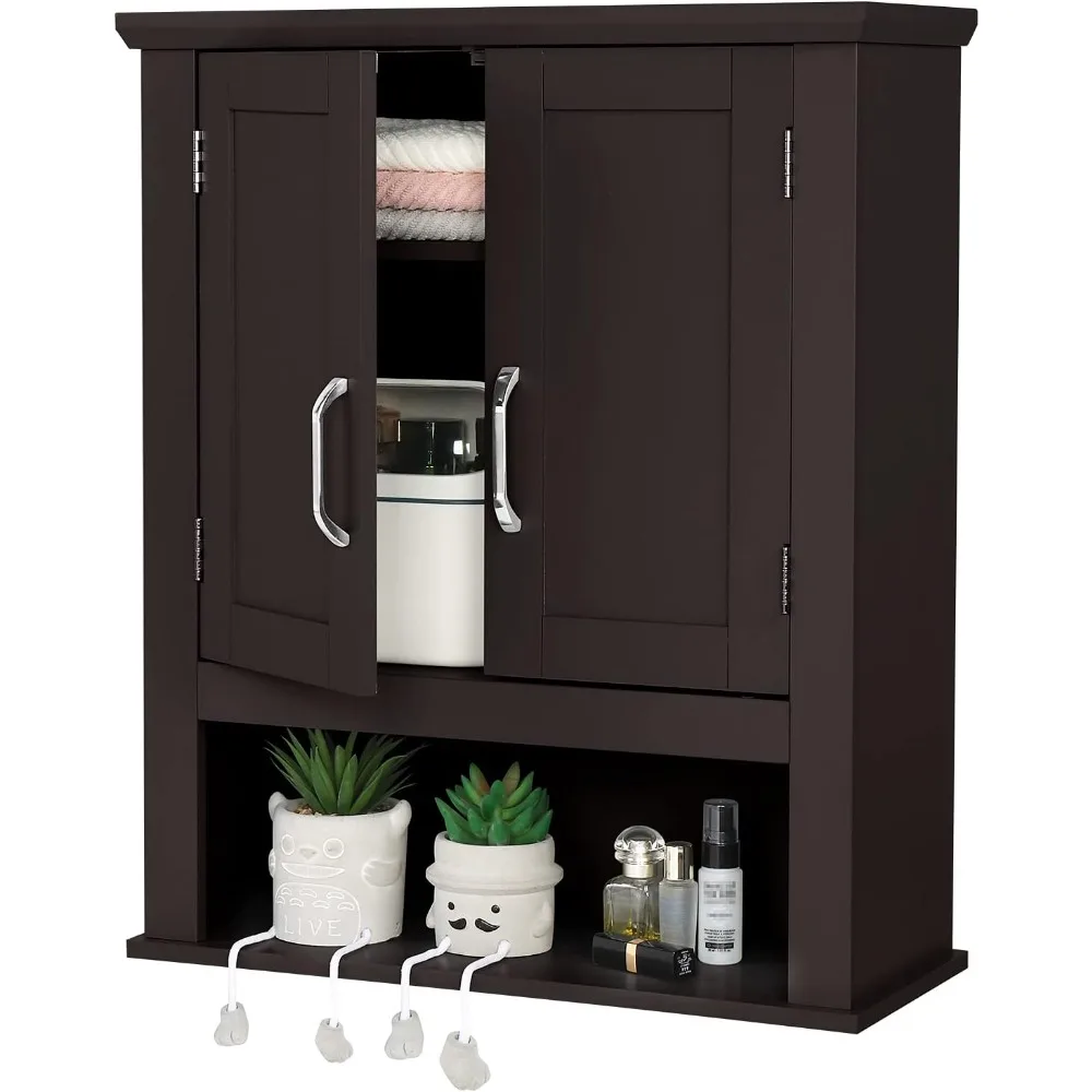 

Bathroom Cabinet Wall Mounted Espresso Wall Cabinet Floating Cabinet for Wall Storage Bathroom with Doors and Adjustable