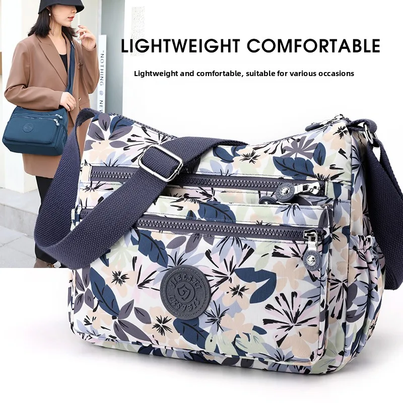 Oxford Cloth Multi-Layer Large Capacity Travel Women's Crossbody Bag Canvas Shoulder Bag Casual Style Fashionable Mom Bag