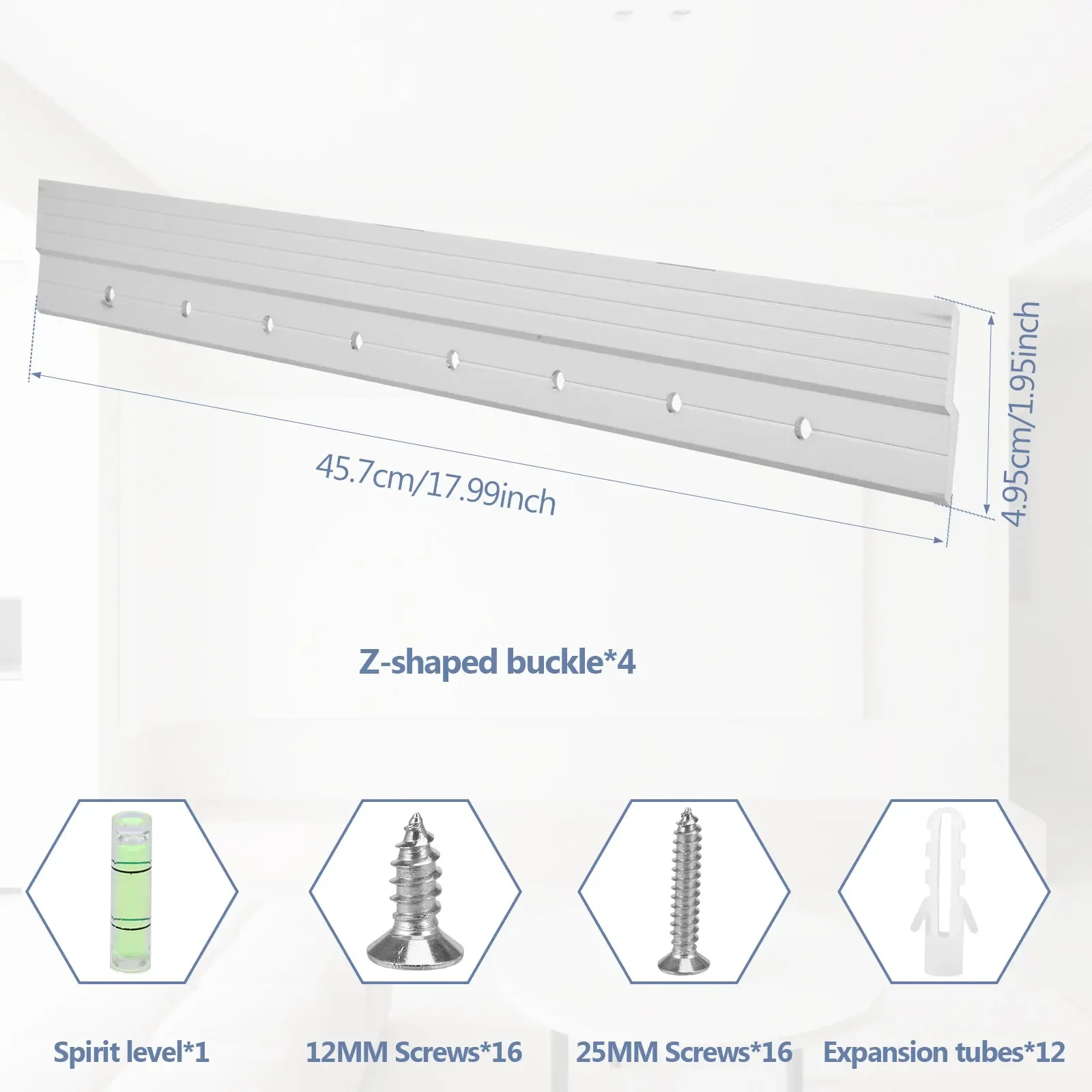 French Cleat Hanger 18 inch Z Clip Mirror Hanging Hardware Whiteboard or Headboard or Wall Mounting Brackets Picture Hanger Wall