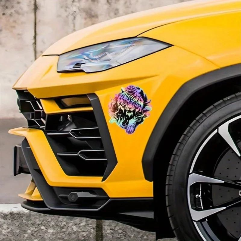قطعة واحدة من ملصقات النمر المجسمة العصرية - تصميم ديناميكي لافت للنظر من الفينيل المقاوم للماء لتخصيص السيارة والكمبيوتر المحمول والأدوات