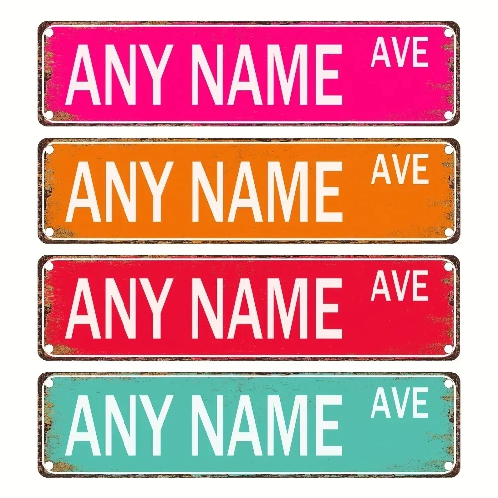 1pc 2D Flat 15.75×3.94 Inch Metal Foil Finish Vintage Aluminum Wall Plaque Custom Engraved Text Multi Color Indoor Outdoor Wall