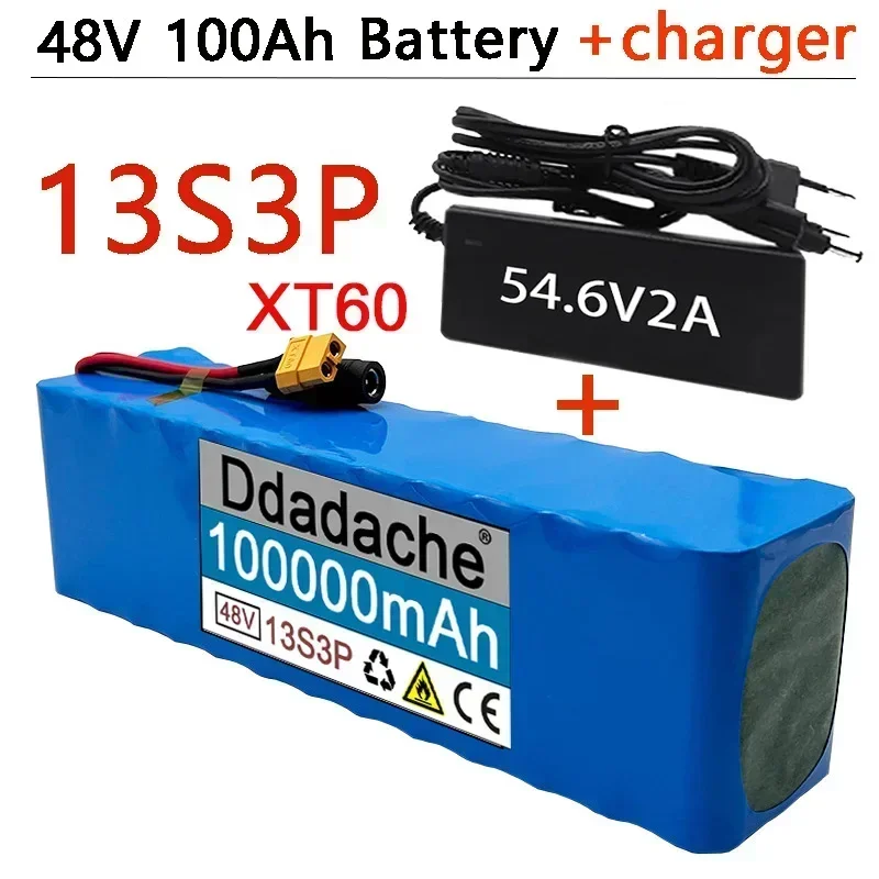 

48V 200Ah Lithium Ion Battery 1000w 13S3P Lithium Ion Battery Pack for 54.6V E-bike Electric with BMS+Charger