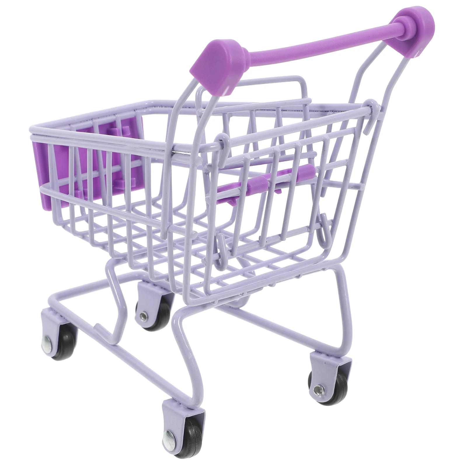 

Mini Shopping Basket Cart Handcart Modeling Decor Kids Plaything Desk Miniature Iron House Ornament Delicate Child Toy