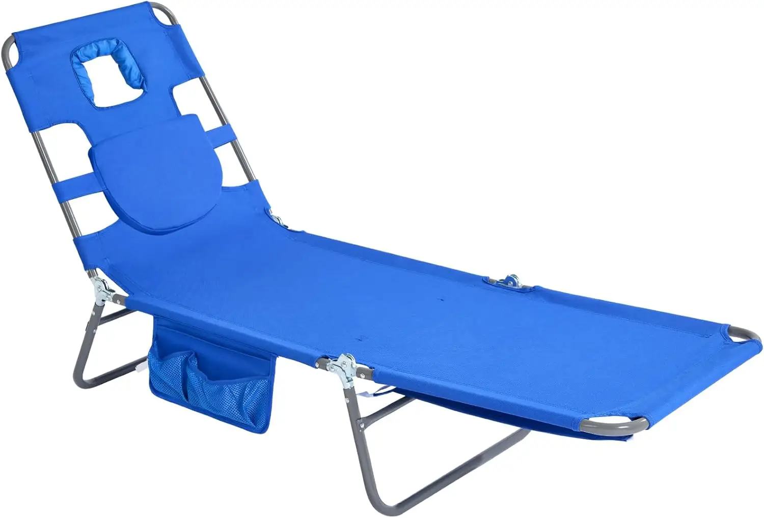 

Portable Folding Beach Chair with Backpack Straps, Reclines Flat for Sun Tanning, Outdoor Picnic Camping Cot