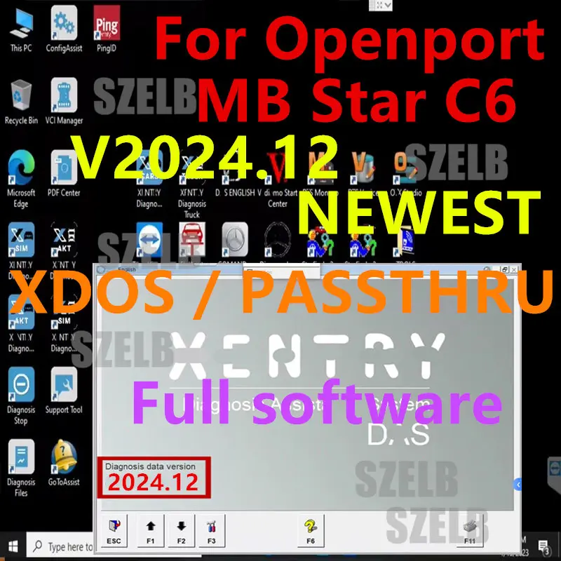 أحدث برنامج Xentry 2024.12 الكامل لبرامج تشخيص بنز في 512 جيجابايت SSD لـ Tactrix Openport 2.0 لأداة MB Star C6