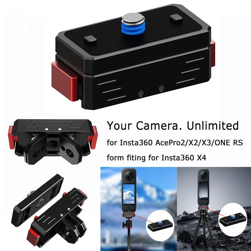 

Magnetic Quick Release Adapter Tripod Adapter for Insta360 X4 1/4 ARRI Anti-Reverse for GoPro Insta 360 Ace Pro2 Action Camera
