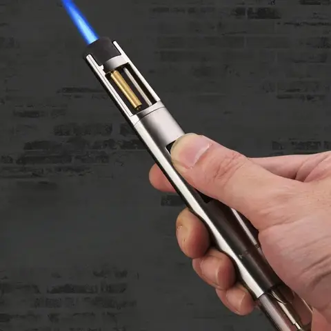HONEST-Airbrush Torch Turbo Lighter Windproof Cigar Lighter Unusual Metal Jet Butane Gas Pipe Welding Lighter Kitchen Gadget