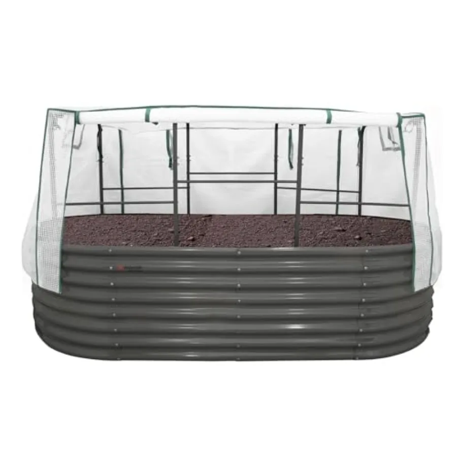 8x4 Raised Bed Greenhouse Cover for gardening use, clear PE material, transparent color, UV-resistant and tear-proof