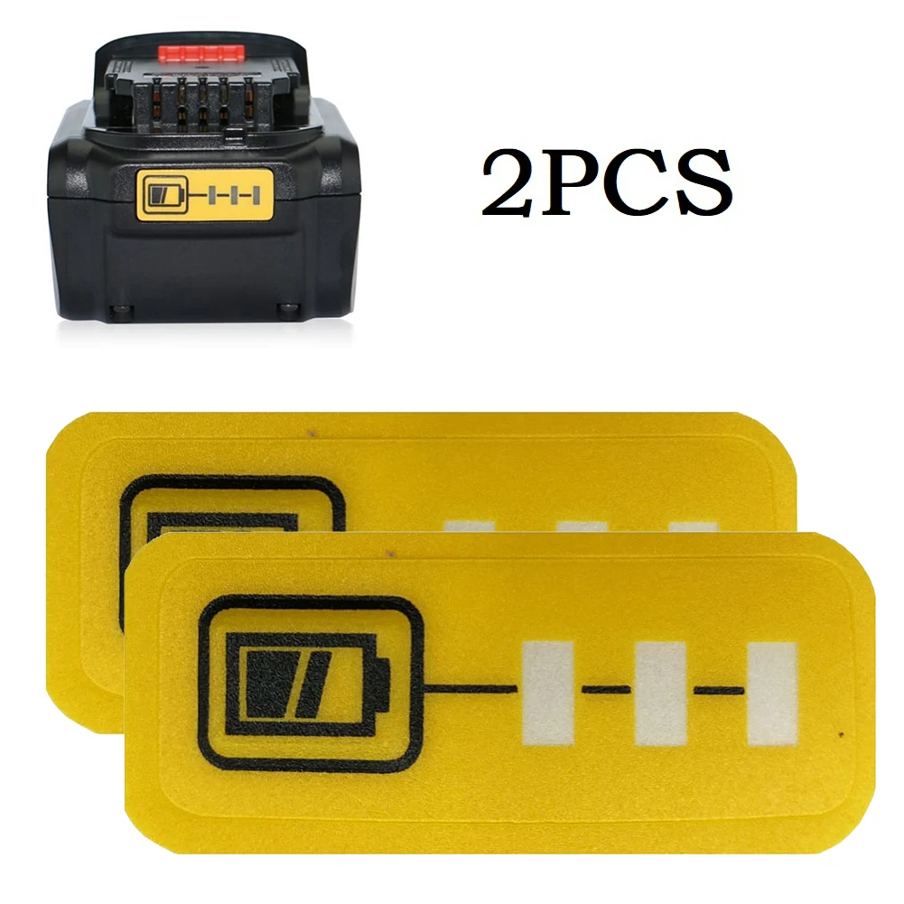 2PCS Battery LED Key Stickers Paper Replacement Yellow Accessories BL1430 BL1830 Capacity For 18V 14.4V Lithium Battery DCB140