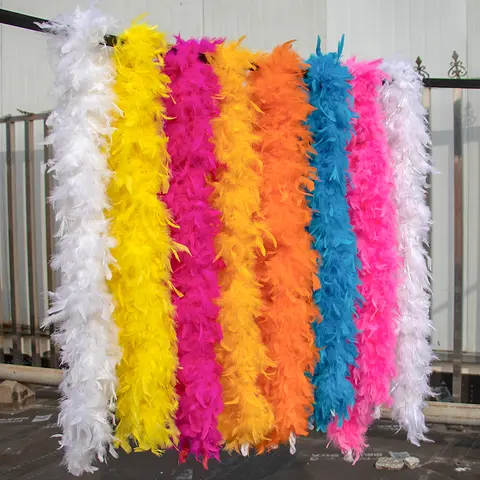 2Yard/lot Turkey Feather Boa 90g Feather Trim for DIY Craft Hat Making Mask Decor Wedding Party Carnival Costume Accessories