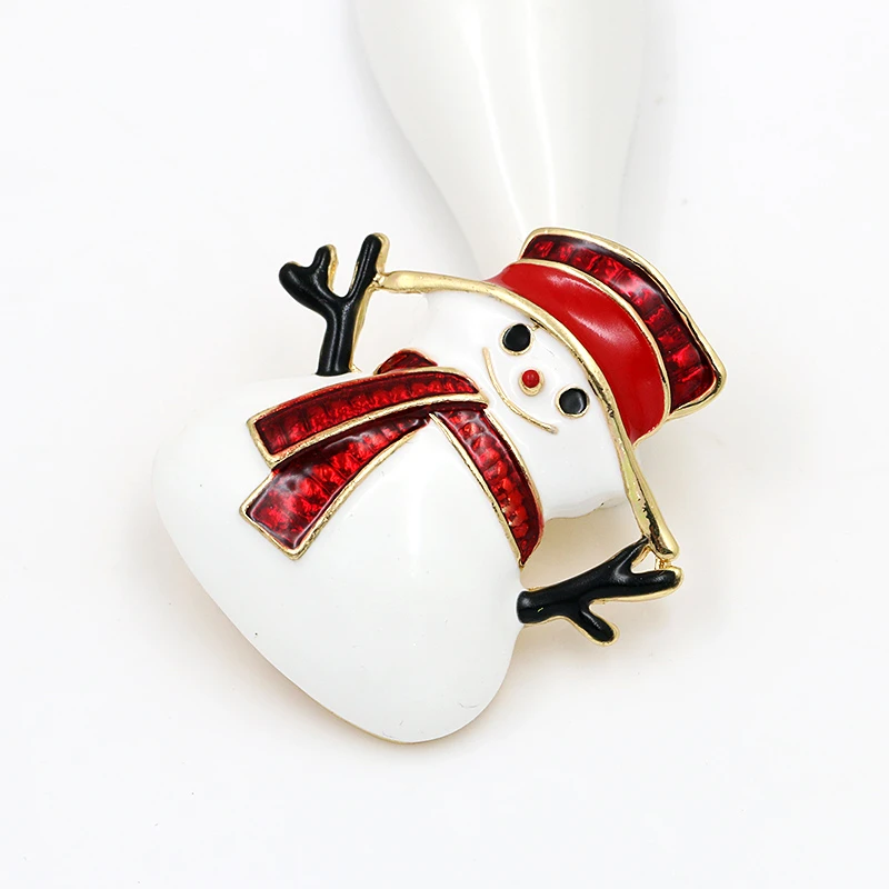 Enamel Snowman Brooches For Women Unisex Lovely Wear Hat Scarf Snowman Christmas New Year Pins Winter Party Daily Gifts