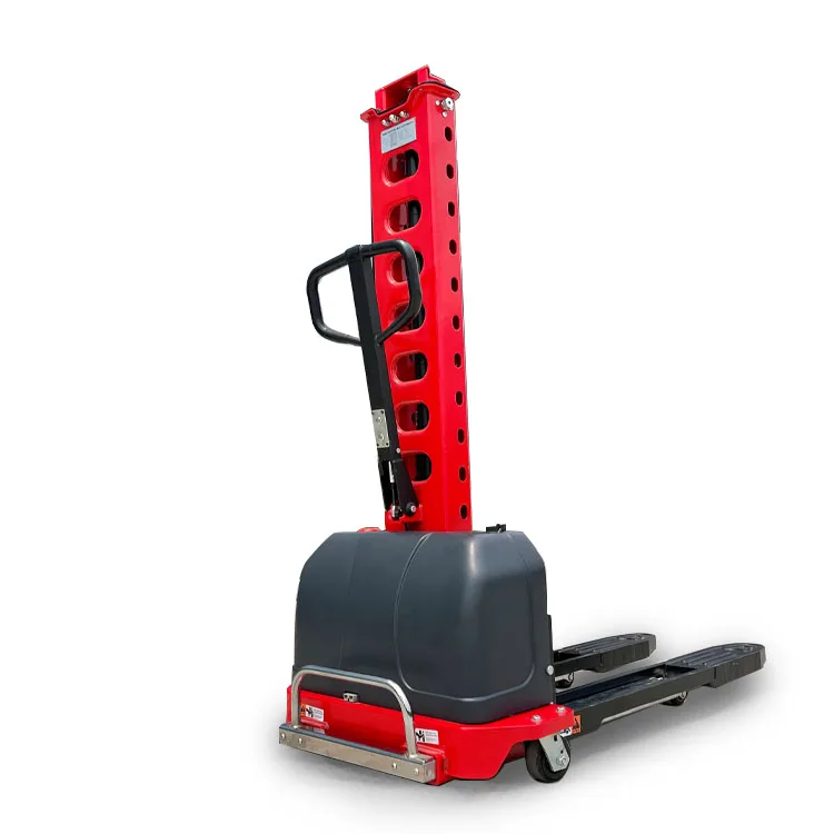 

500kg 700kg 1ton Self Loading Stacker Portable Forklift Fully Electric / Semi Electric Pallet Stacker