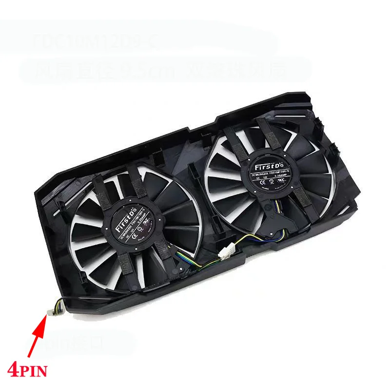 Ventilador de refrigeración para ASUS Radeon RX 580, ventilador de refrigeración para tarjeta gráfica de videojuegos, doble OC, 95Mm, RX580, FDC10M12D9-C