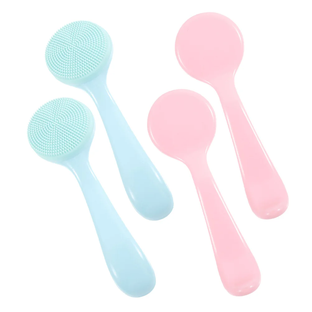 Épurateur de visage en Silicone doux, exfoliant pour points noirs et élimination des résidus de maquillage, brosse de nettoyage du visage, 4 pièces