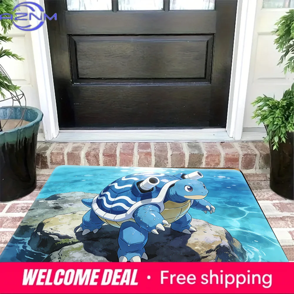 Blastoise Water Scene Print Non-slip Doormat, Soft Absorbent Floor Rug for Home Decor