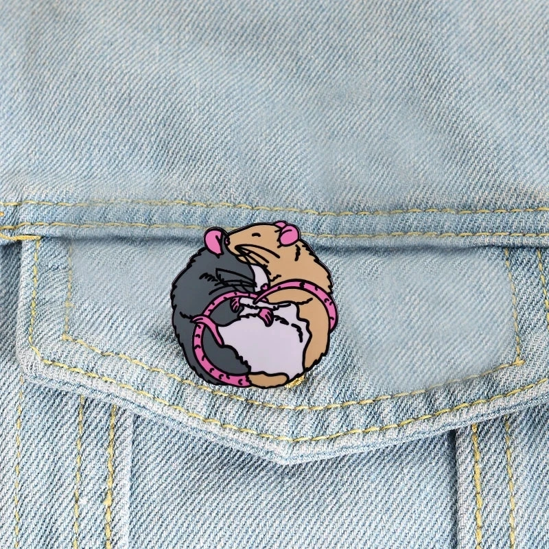 Cute Fancy RAT Enamel Pin Lapel Pin for Clothes Brooches on Backpack Briefcase Badge Jewelry Decoration Gifts for Friend