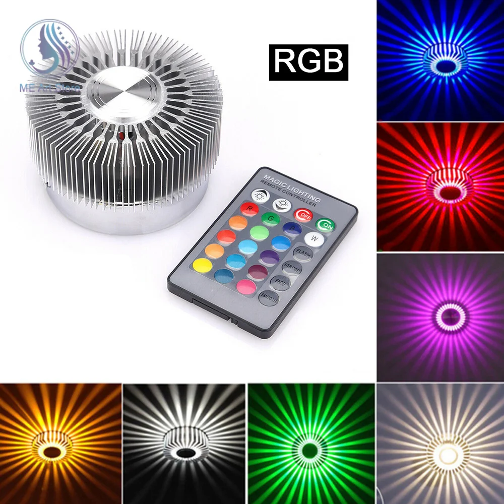 3W LED Wall Light RGB Effect Lamp Sunflower Projection Light AC 85-265V Aisle Corridor Decorative Ceiling Light For Home Decor