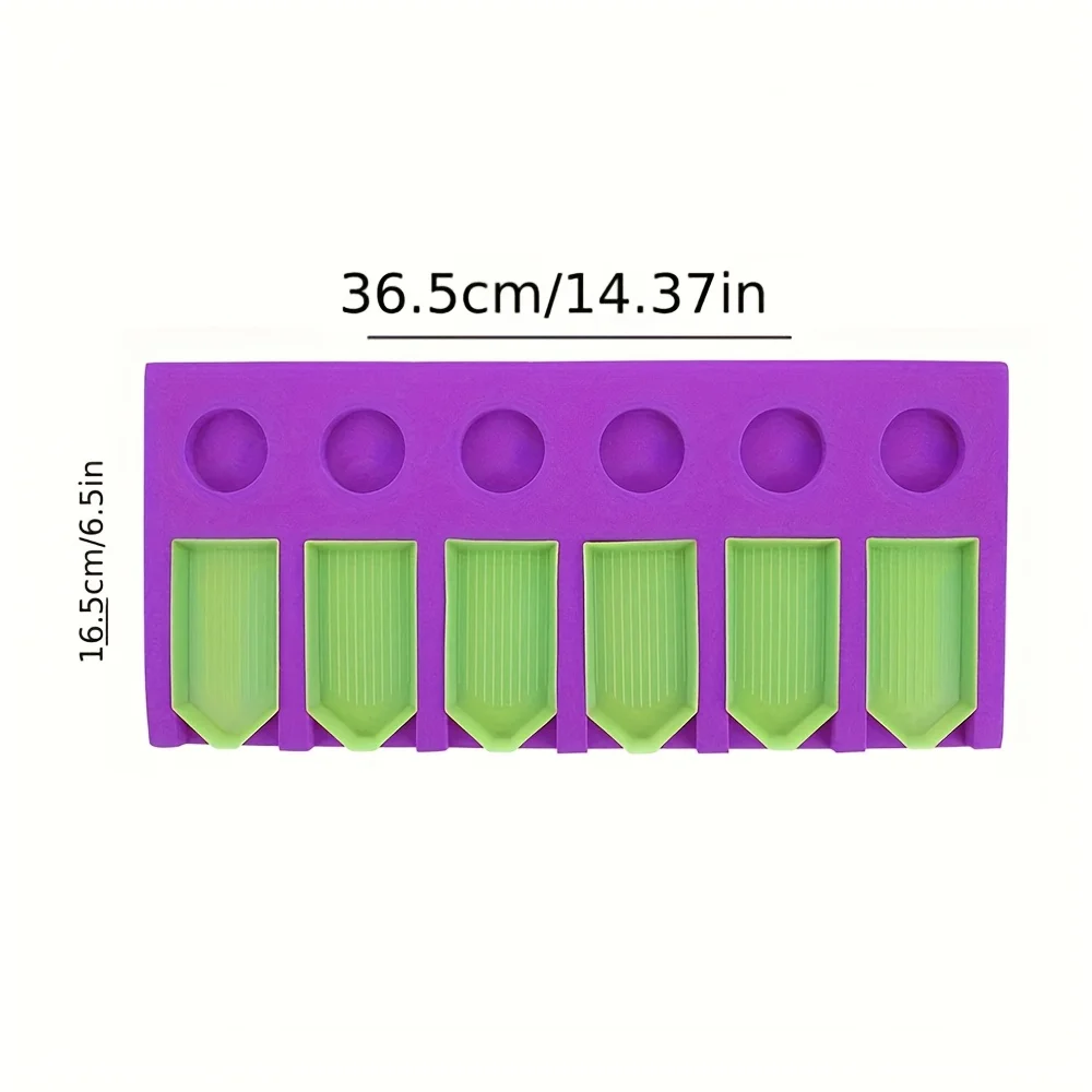 1pc Purple+Red 6 Slots Diamond Painting Tray of 1 Set Tray Accessories Tray Organizer, EVA Foam Multi-Boat Tray Holder tools