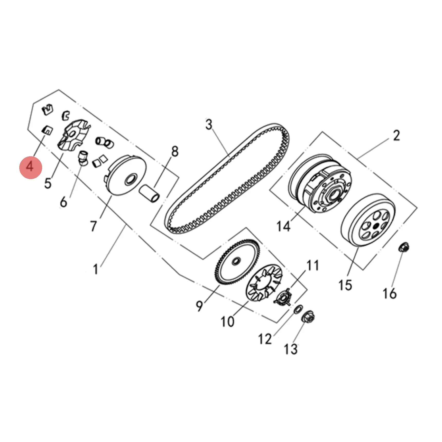 GY6 Variator Slide Set MIGY50-4033D Glide Keys 10mm for 139QMB 50cc 4-Stroke Scooter CVT