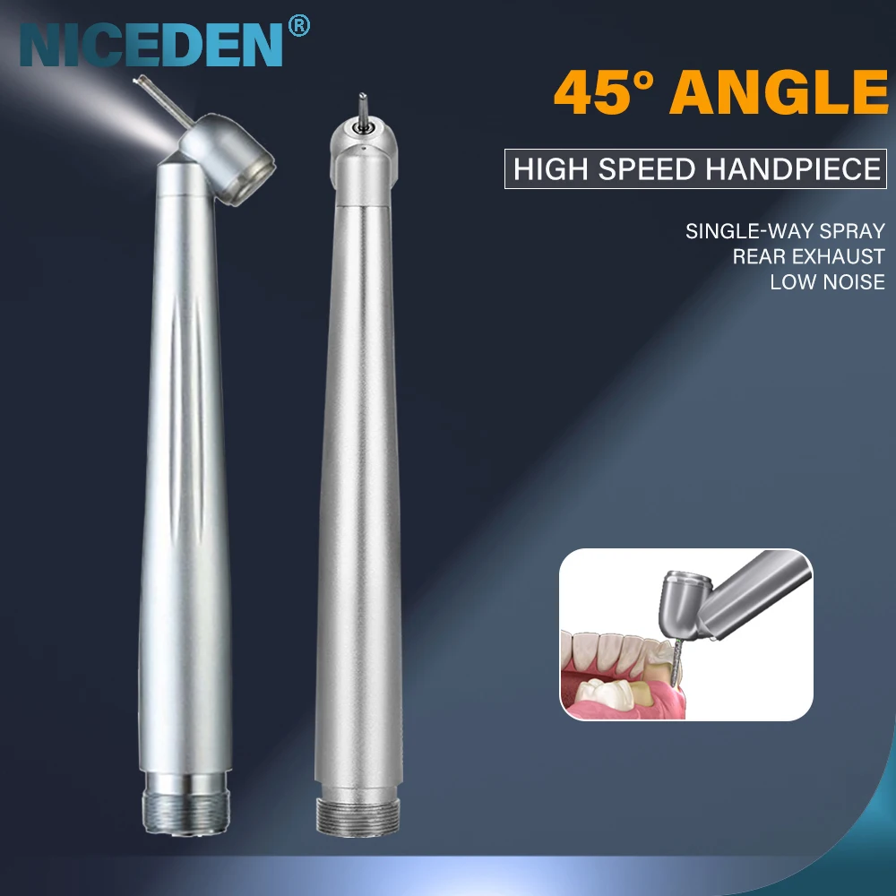 Dental 45 degree LED high speed handpiece air spray E-generator Integrated Push Button With Fit Nsk Kavo 2 holes or 4 holes