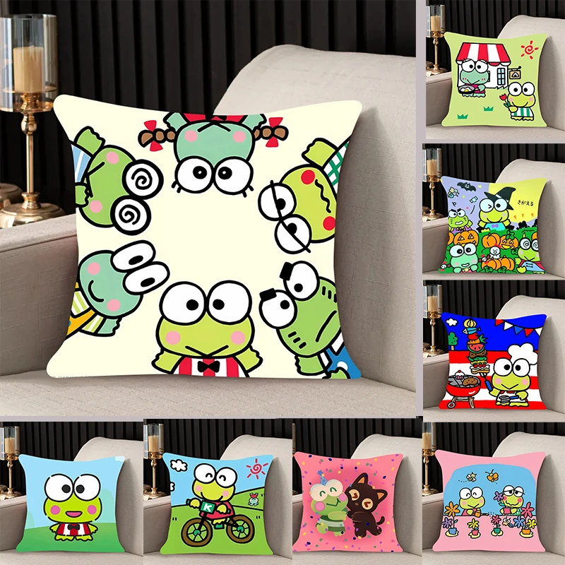 

Pillow Cover Kero Kero Keroppi room bedroomo office coffee shop car Dakimakura Throw Pillows iving room 45X45 Pillowcase