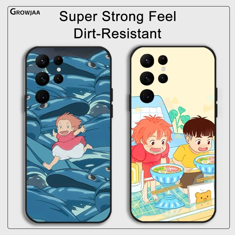 

Anime P-Ponyo on the CliffS Phone Case for Samsung Galaxy S24 Ultra S22 S23 Ultra S21 S20 5G Protective Silicone TPU Funda