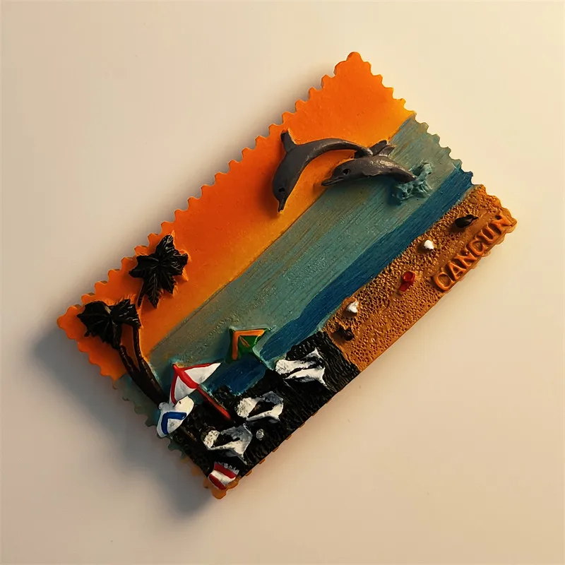 Mexico Cancun three-dimensional seaside tourism souvenir crafts home decoration stickers refrigerator magnet resin materials