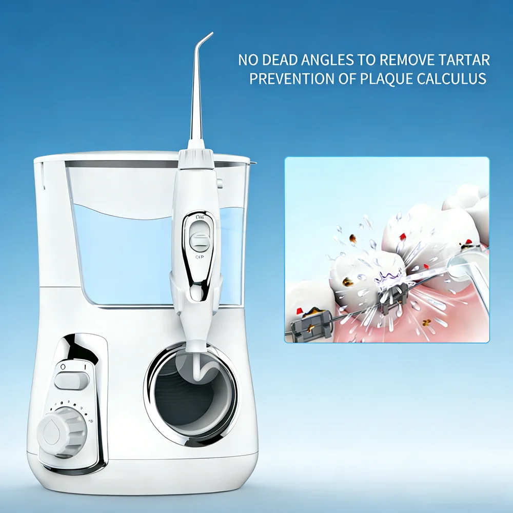 

Professional Dental Spa Water Flosser 800ML, 10 Adjustable Settings, 5 Nozzles, Help Fight Cavities & Eliminate Bad Breath