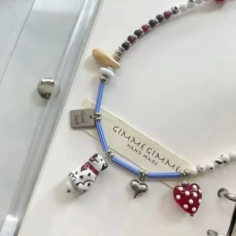Black and White Beaded Dalmatian Puppy Cute Personalized 2025 Pendant Necklace for Women Girl Fashion Lovely Gift Jewelry - Image 4