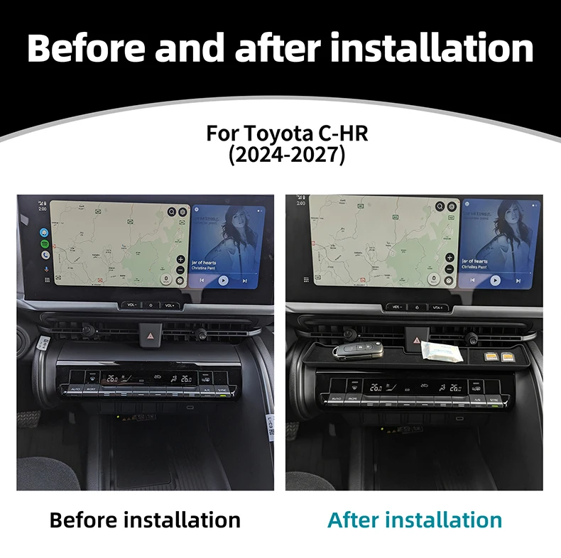 Für Toyota C-HR 2024-2027 Auto Mittelkonsole Lüftungsschlitz Aufbewahrungsfach Kratzfestes Innenraum-Dekor Schutzzubehör – Detail 2