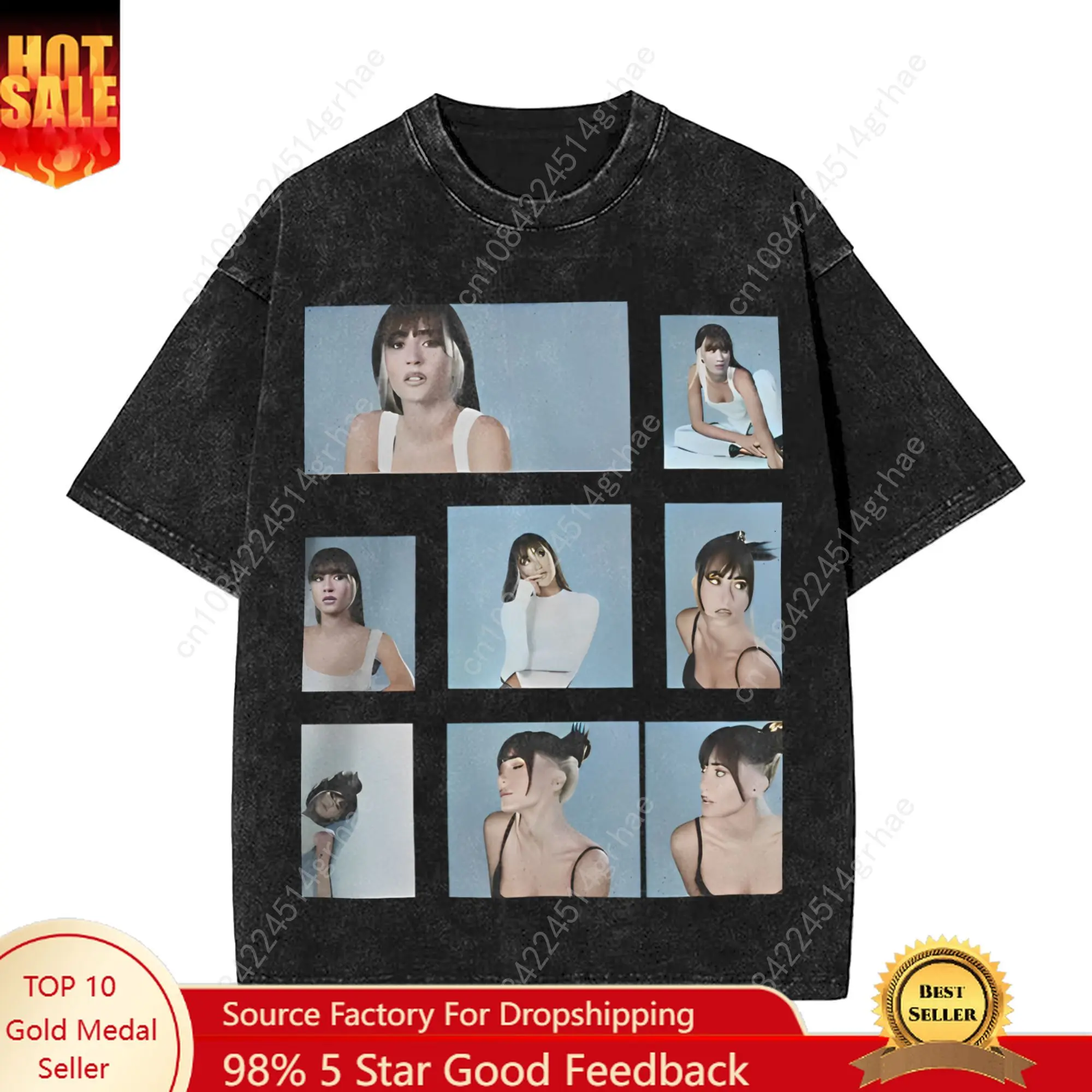 Camisetas de cantante Aitanas Ocana para hombre Tour 2025, Camiseta Vintage de algodón puro, camiseta de manga corta con cuello redondo, ropa de talla grande