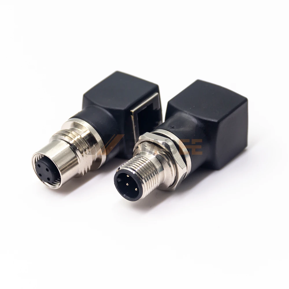 M12 RJ45 Adapter 8 Pin Bulkhead Copper Contact for Ethernet Railway 4/8 Pin 4Pin/8Pin AC/DC X Coded Connectors Bulk Connectors view 2
