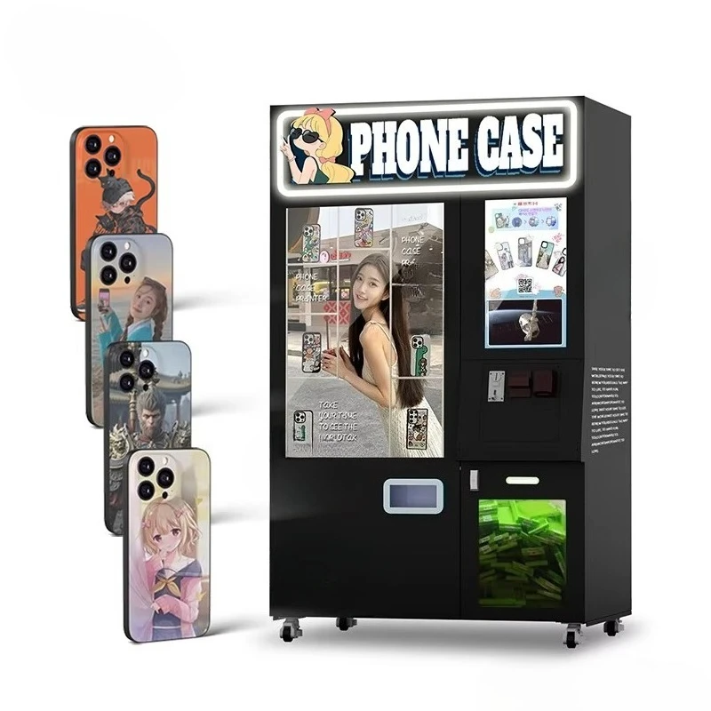 صنع في الصين مصنع الخدمة الذاتية الذكية آلة بيع طباعة حالة الهاتف الأوتوماتيكية بالكامل