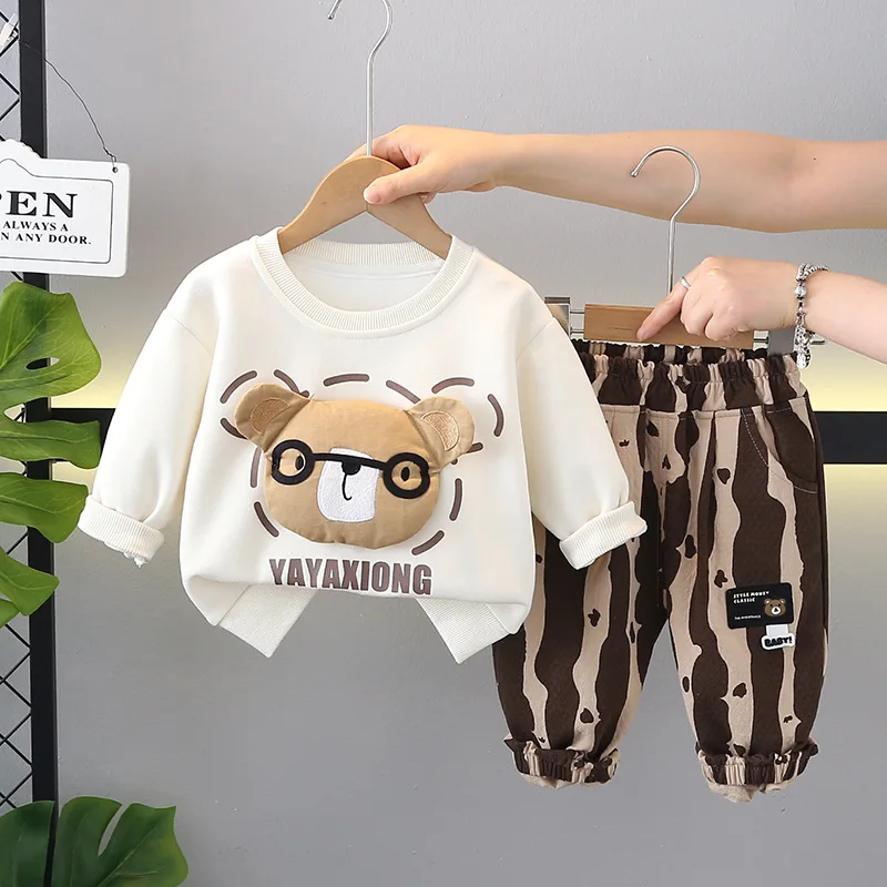 

New Autumn Baby Clothes Kids Girls Clothing Suit Children Boys Cartoon T-Shirt Pants 2Pcs/Sets Infant Costume Toddler Tracksuits