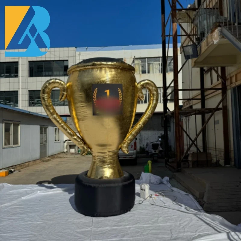 Suprimentos para festas expressas sob medida Troféu gigante de ouro airblown para brinquedos de decoração de palco