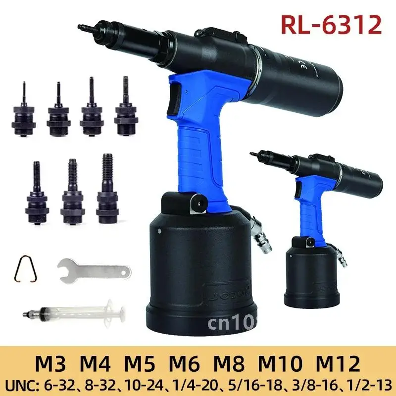 Lightweight Pneumatic Riveter Automatic Rivet Nut Gun M3 to M12 Hydraulic Industrial Quick Riveting Tool Upgraded RL-6312