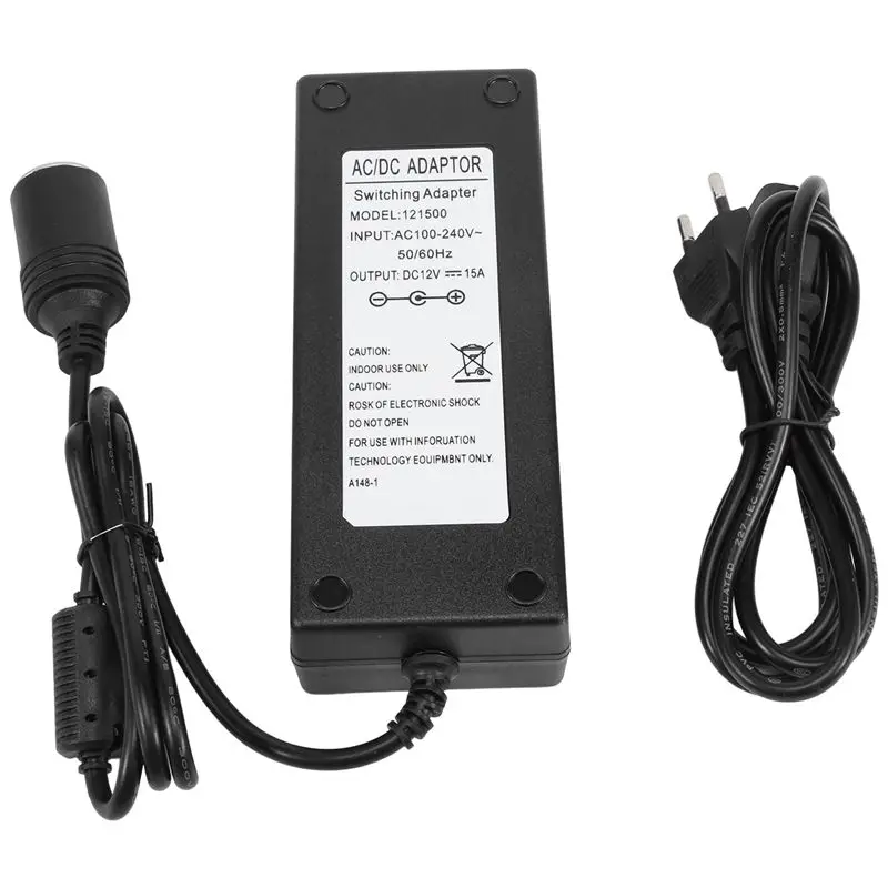 AC100-240V to 12V DC Converter 12V 10A 120W Car & Home Power Adapter EU Plug Short-Circuit & Overheat Protection