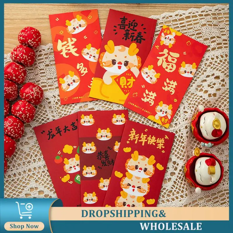 Rode Envelop Dikker Opvouwbare Rode Envelop Charmant Maannieuwjaar 2024 Nieuwjaar Rode Envelop Duurzame Rekbare Rode Envelop